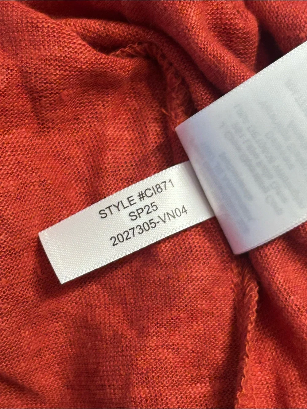 NWT J.Crew New Relaxed Linen T-shirt Rustic Salsa Size Medium C1871